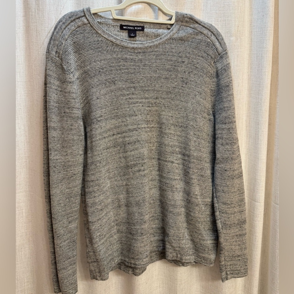 Michael Kors Men's Heathered Gray Crewneck Sweater